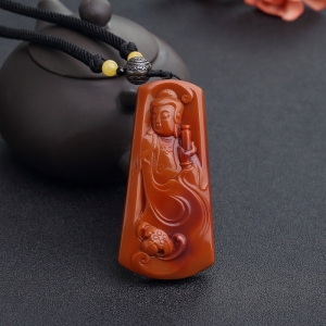 柿子红南红观音吊坠