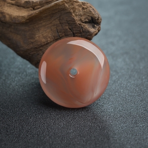 冰飘料南红平安扣吊坠