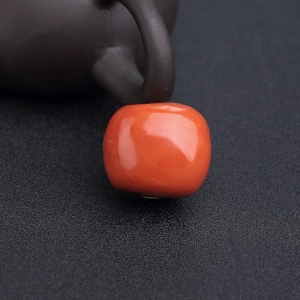 MOMO橘红珊瑚鼓珠