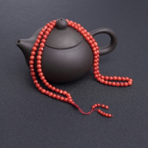 5mmMOMO橘红珊瑚108佛珠