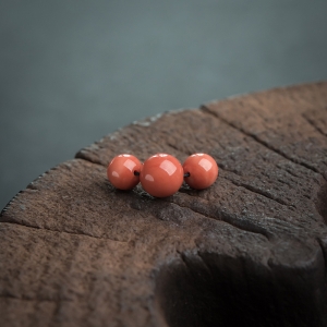 MOMO橘红珊瑚圆珠（三件）