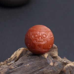 28.5mm柿子红南红龙珠