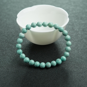 7mm高瓷铁线蓝绿绿松石单圈手串