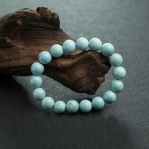 10.5mm高瓷铁线蓝绿松石单圈手串