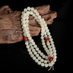 山料和田白玉108佛珠