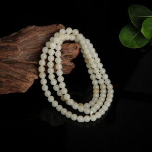 籽料和田白玉108佛珠