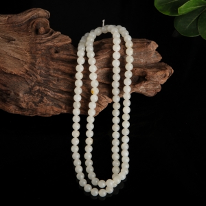 籽料和田白玉108佛珠