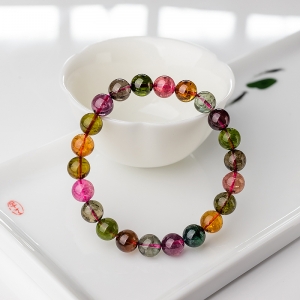 8.5mm彩虹碧玺单圈手串