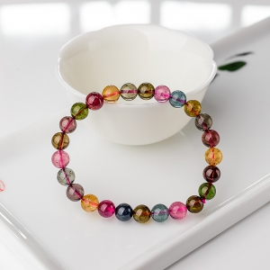 7mm彩虹碧玺单圈手串