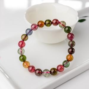 8.5mm彩虹碧玺单圈手串