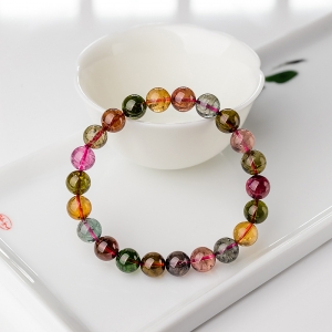 8.5mm彩虹碧玺单圈手串