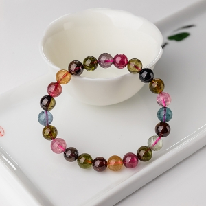 8mm彩虹碧玺单圈手串