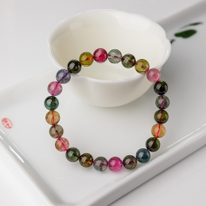 8mm彩虹碧玺单圈手串