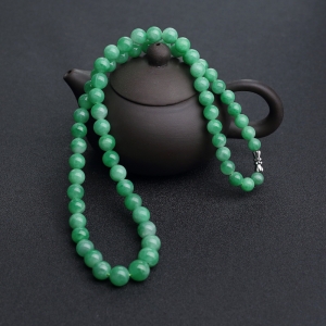 糯种翠色翡翠塔链
