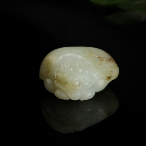 籽料和田青白玉龙龟吊坠