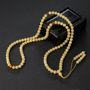 6.5mm白花蜜蜡108佛珠