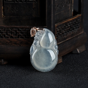 糯冰种翡翠福禄吊坠