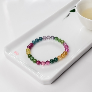 6.5mm彩虹碧玺单圈手串