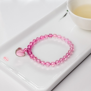 6.5mm粉色碧玺单圈手串