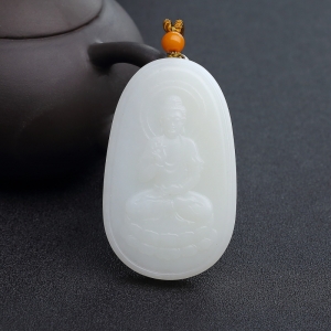 山料和田白玉阿弥陀佛吊坠