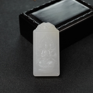 山料和田白玉千手观音吊坠