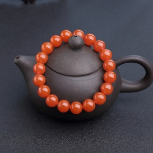 10mm樱桃红南红单圈手串