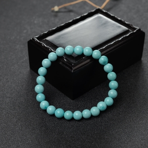 7.5mm高瓷铁线蓝绿松石单圈手串