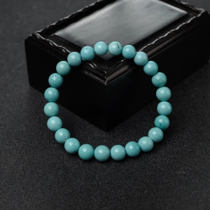 7mm高瓷铁线蓝绿绿松石单圈手串