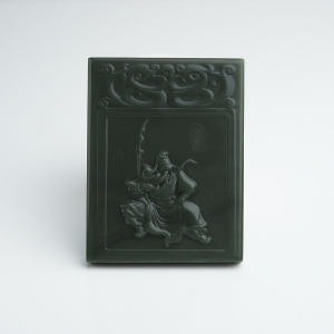 山料和田青玉关公吊坠