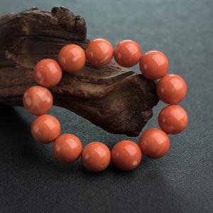 16mmMOMO橘色珊瑚单圈手串