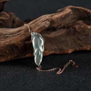 18K糯冰种翡翠金鱼手链