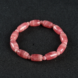 红纹石桶珠单圈手串