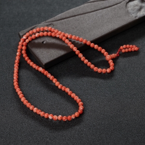 4.5mmMOMO橘红珊瑚108佛珠