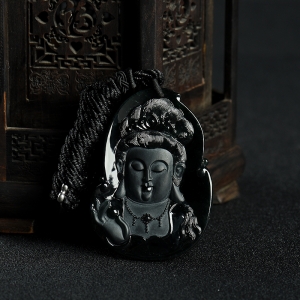 糯种墨翠观音吊坠