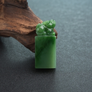 山料和田碧玉貔貅印章