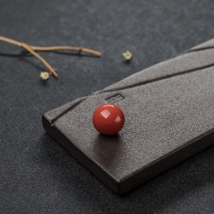 14.5mm沙丁朱红珊瑚圆珠