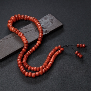 阿卡朱红珊瑚鼓珠塔链