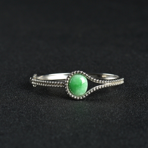 52mm925银豆种飘翠翡翠手镯