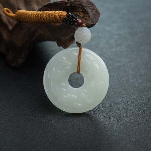 山料和田白玉平安扣吊坠