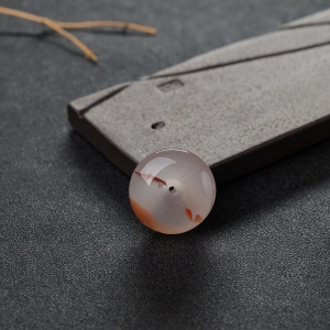 冰飘料南红平安扣吊坠