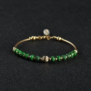 14k糯种翡翠算盘珠手链