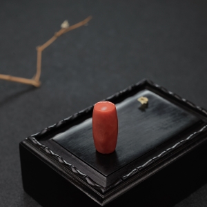 MOMO橘红珊瑚桶珠