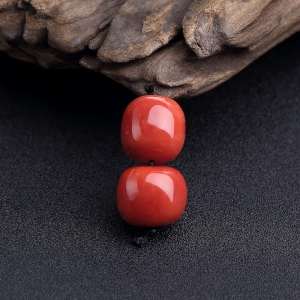 阿卡朱红珊瑚苹果珠