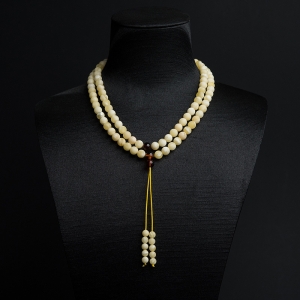 6.5mm白花蜜蜡108佛珠