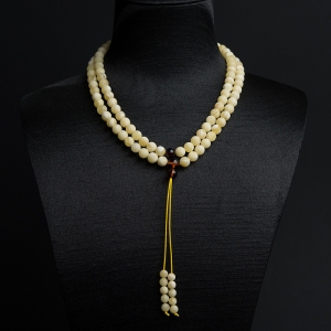 6.5mm白花蜜蜡108佛珠