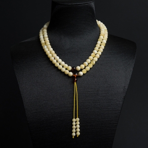 6.5mm白花蜜蜡108佛珠