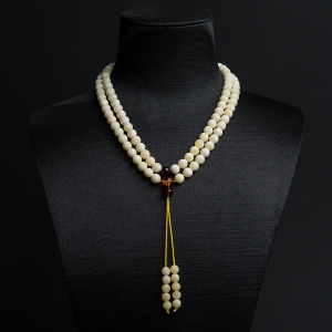 6.5mm白花蜜蜡108佛珠