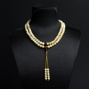 6.5mm白花蜜蜡108佛珠