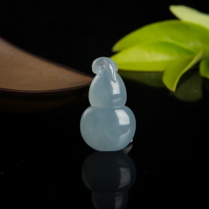 糯种蓝绿翡翠葫芦吊坠