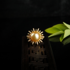 18k金色珍珠戒指